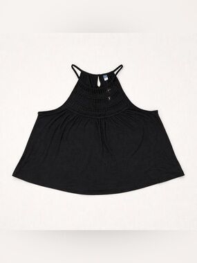 Old Navy Linen Blend Halter Top – Crochet Yoke Swing Tank (XXL)